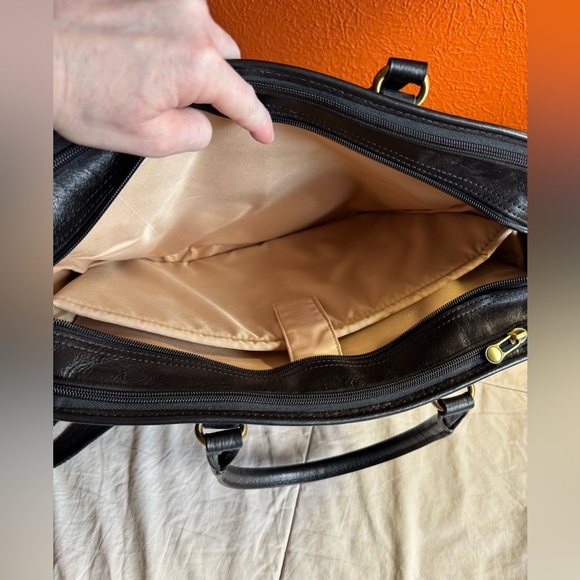 Banuce Leather‎ Messenger Laptop Briefcase Work Bag, Black - Picture 10 of 15
